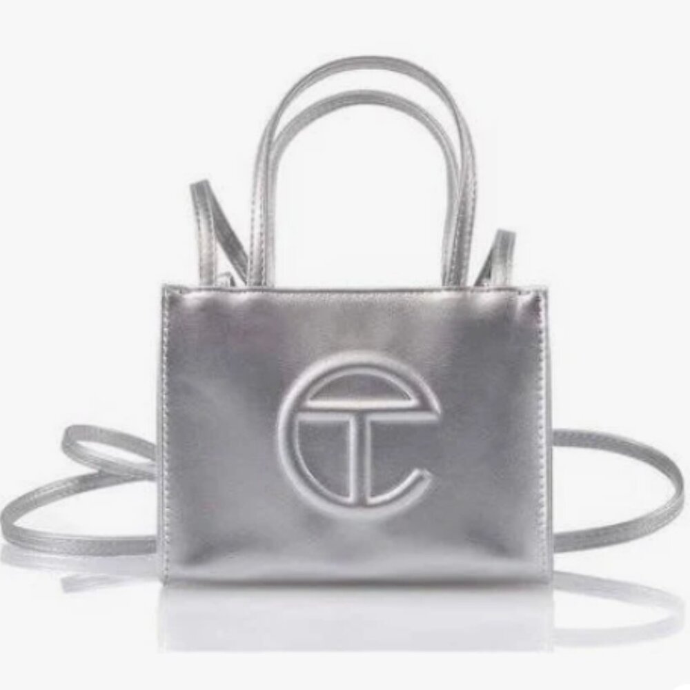 TELFAR Small Crossbody "Shopping Bag" - Metallic Silver - NWT